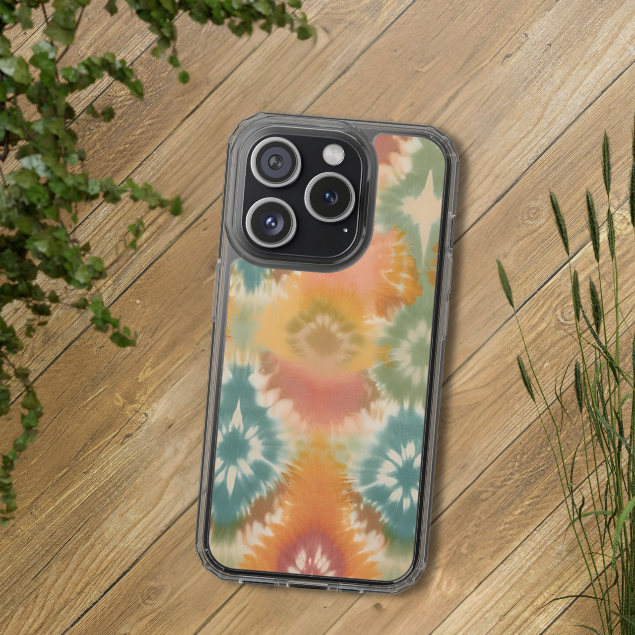 Boho Tie Dye Clear Case