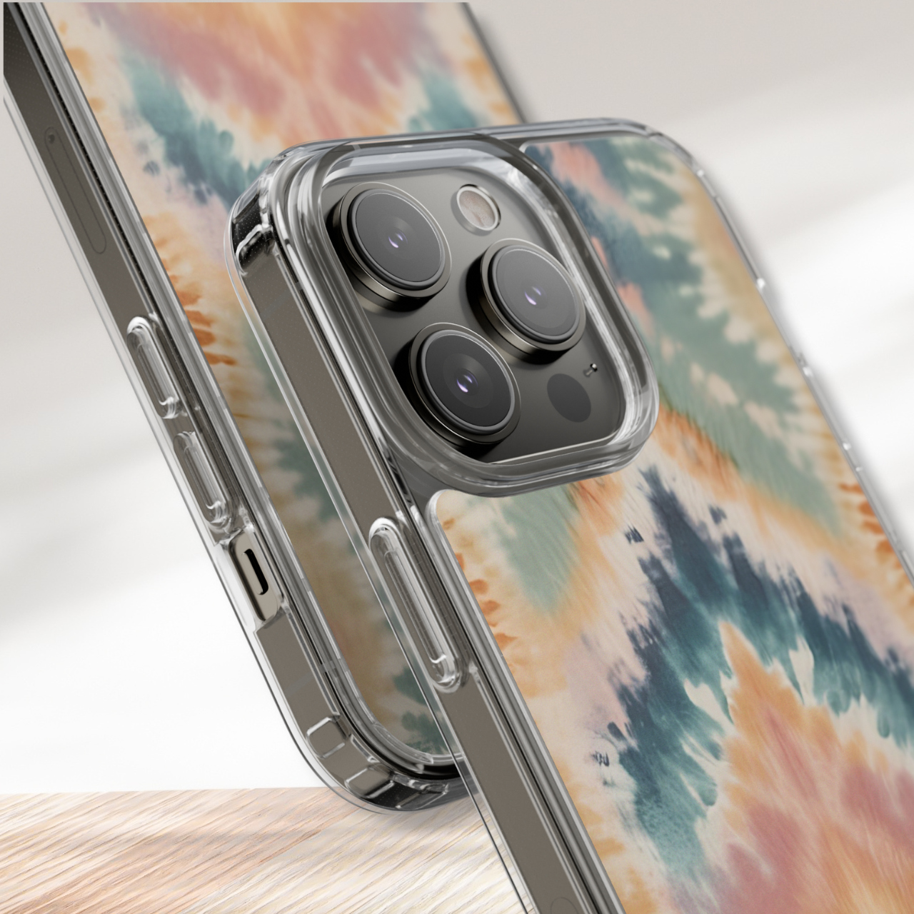Pastel Chevron Tie Dye Clear Case