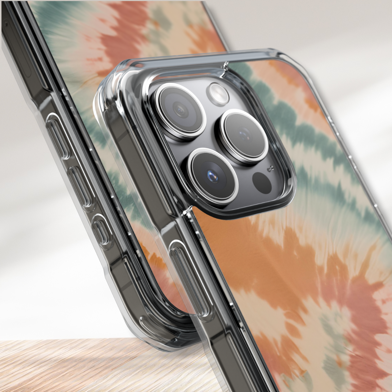 Pastel Swirl Tie Dye Clear Case