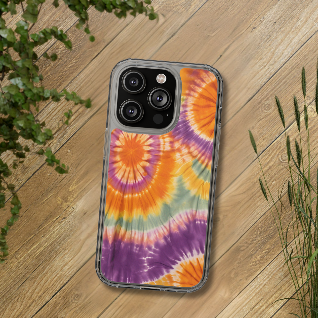 Vibrant Sunset Tie Dye Clear Case