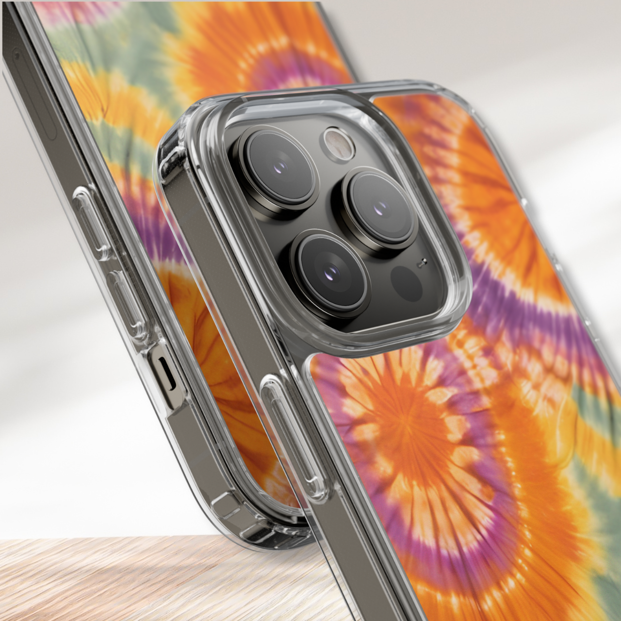 Vibrant Sunset Tie Dye Clear Case