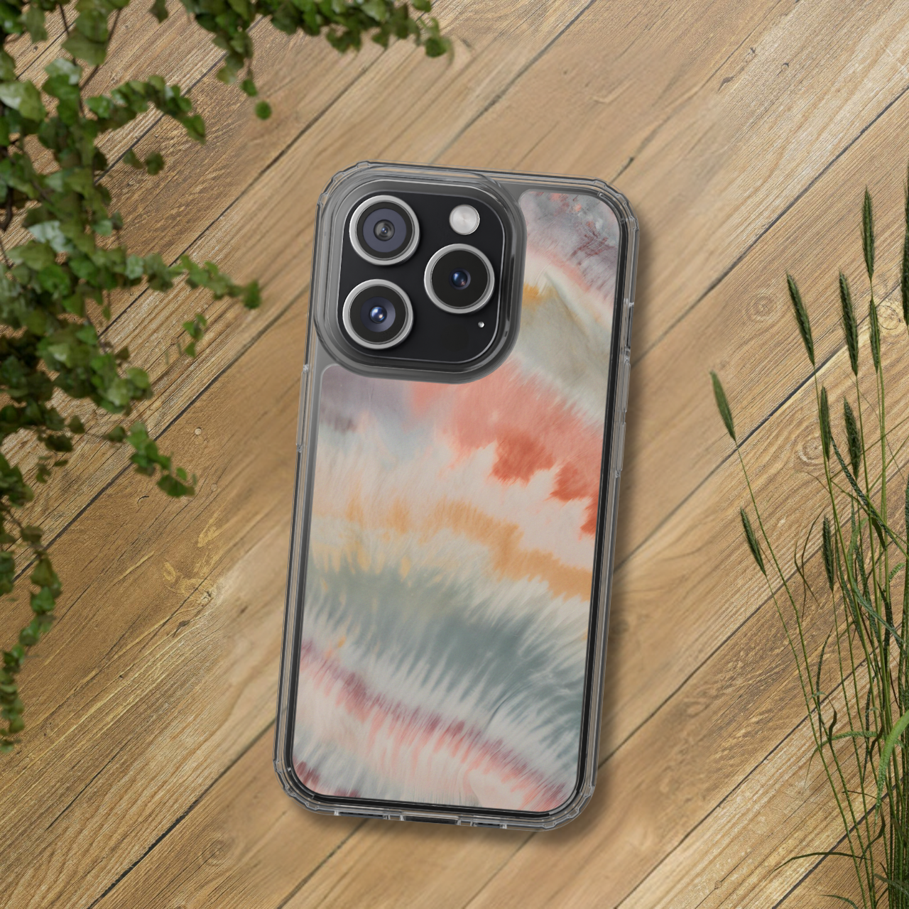 Blush Sands Tie Dye Clear Case