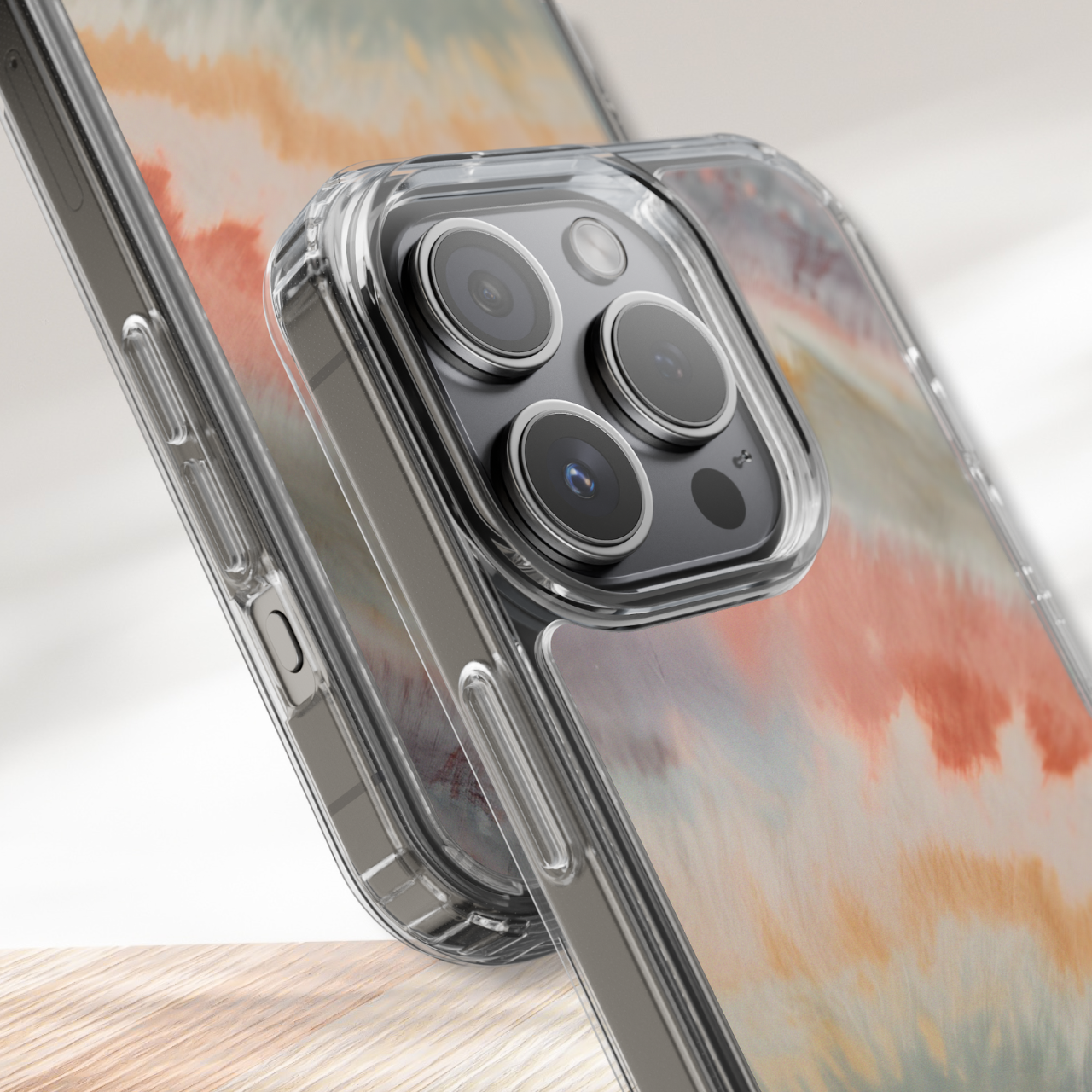 Blush Sands Tie Dye Clear Case