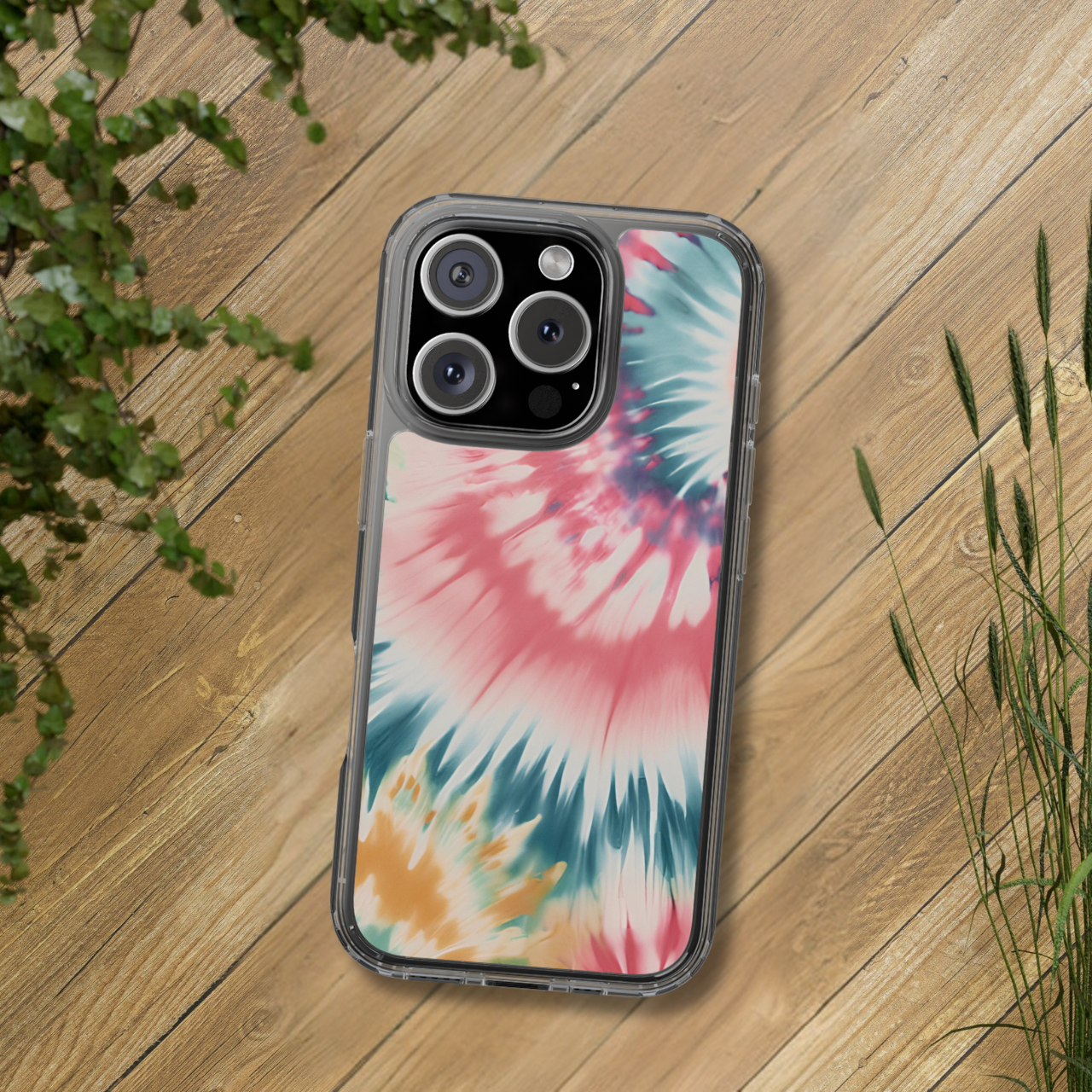 Electric Dawn Tie Dye Clear Phone Case