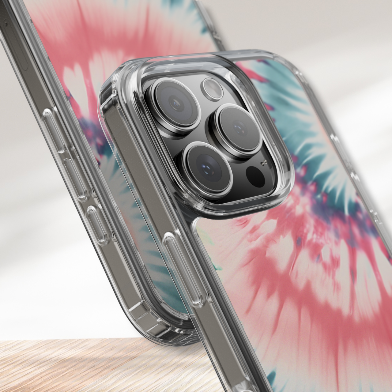 Electric Dawn Tie Dye Clear Phone Case