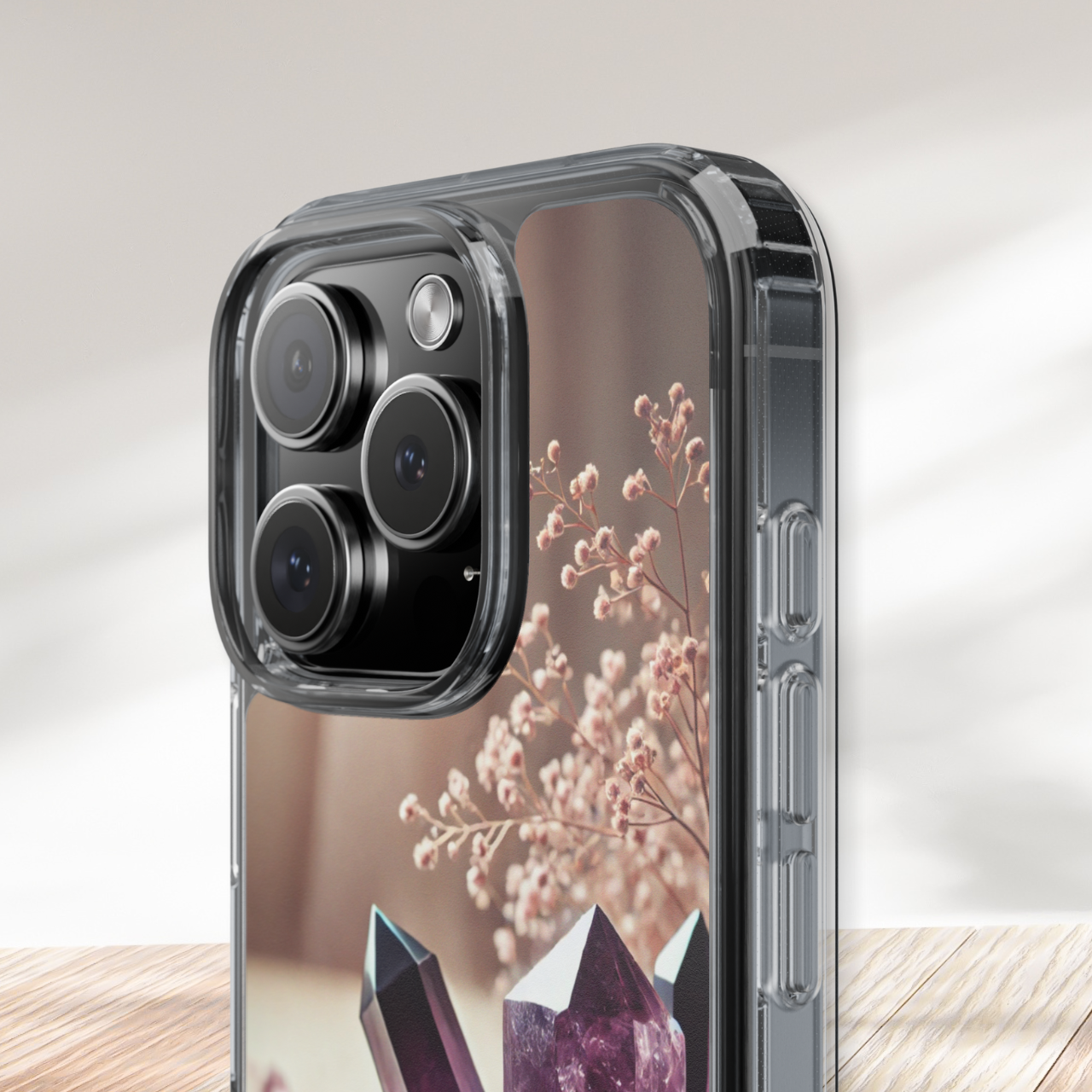 Amethyst Healing Crystal Clear Case