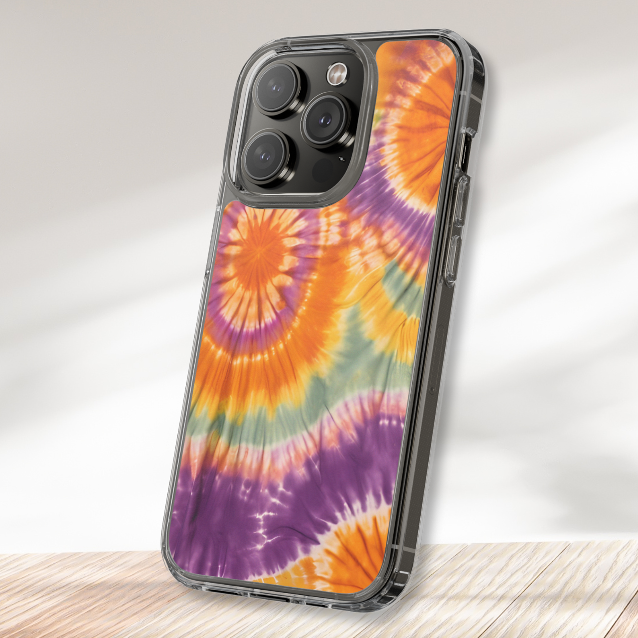 Vibrant Sunset Tie Dye Clear Case