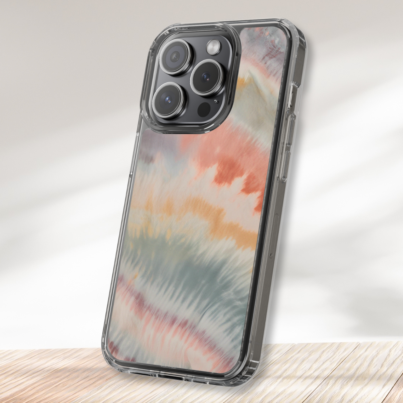 Blush Sands Tie Dye Clear Case