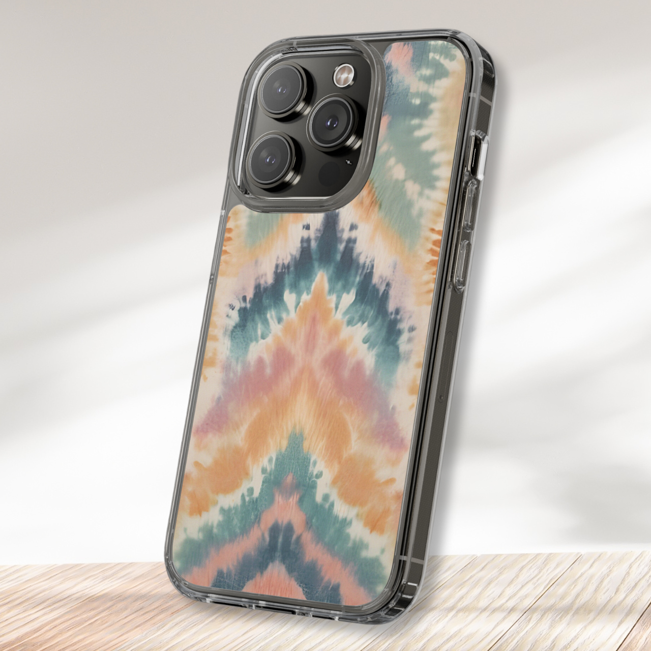 Pastel Chevron Tie Dye Clear Case