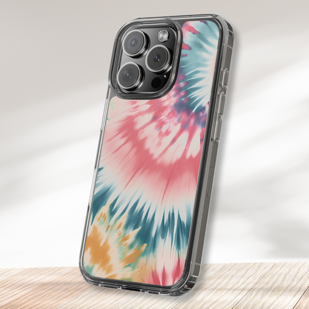 Electric Dawn Tie Dye Clear Phone Case