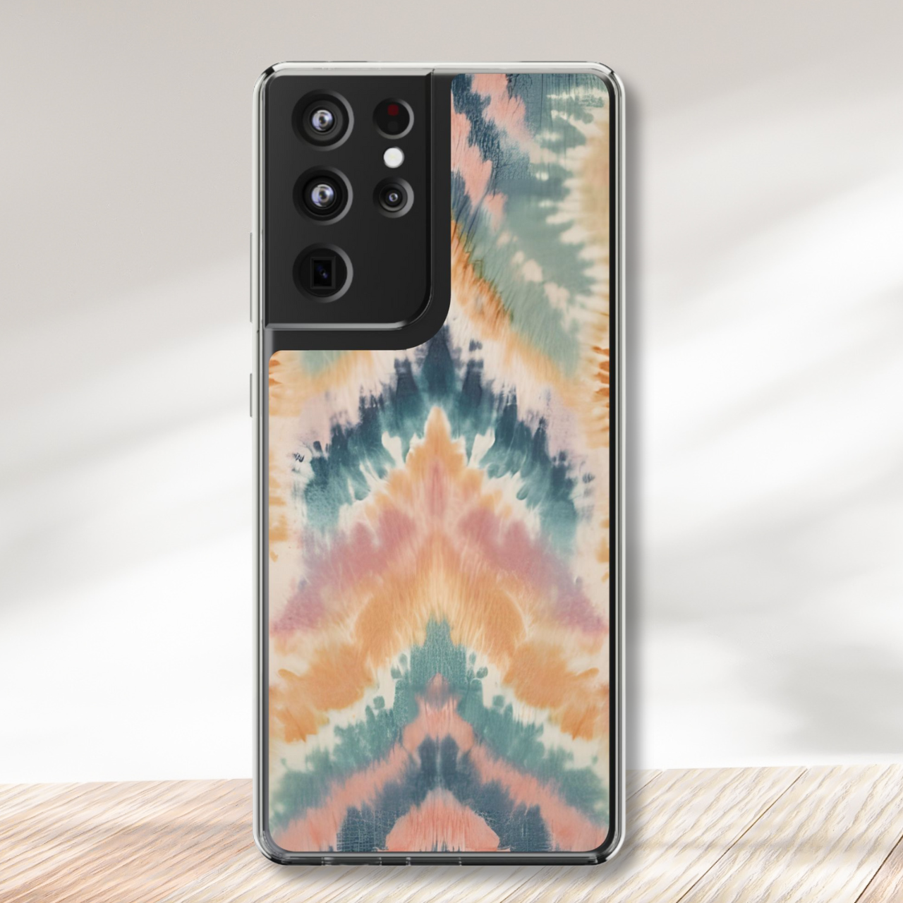 Pastel Chevron Tie Dye Clear Case
