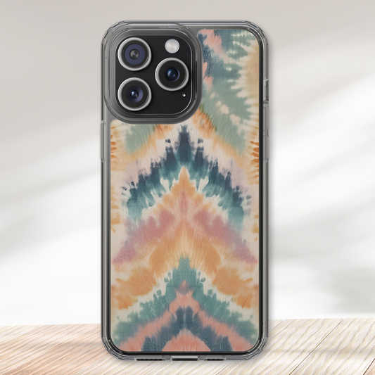Pastel Chevron Tie Dye Clear Case