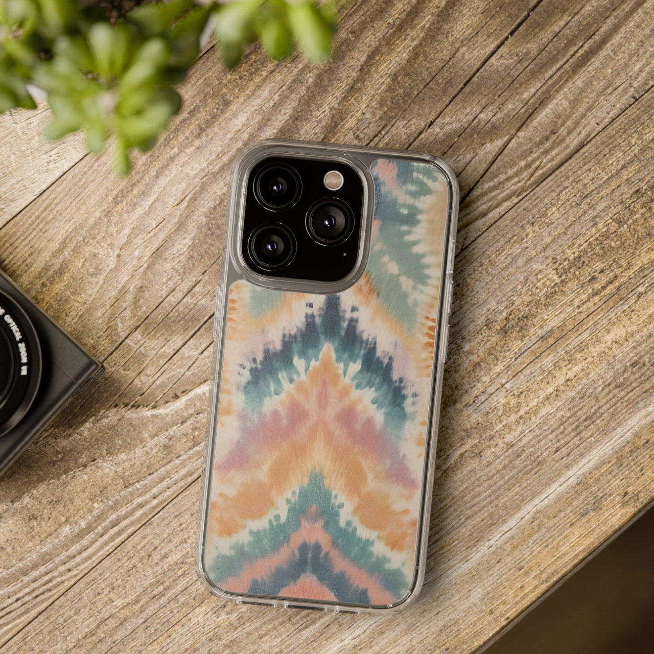 Pastel Chevron Tie Dye Clear Case