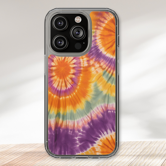 Vibrant Sunset Tie Dye Clear Case