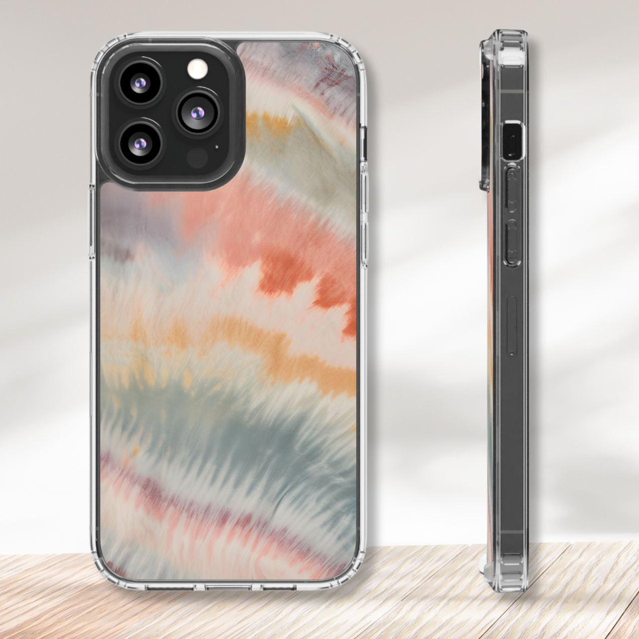Blush Sands Tie Dye Clear Case