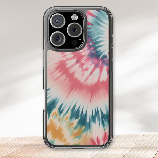 Electric Dawn Tie Dye Clear Phone Case
