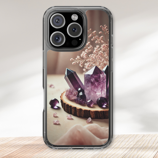 Amethyst Healing Crystal Clear Case
