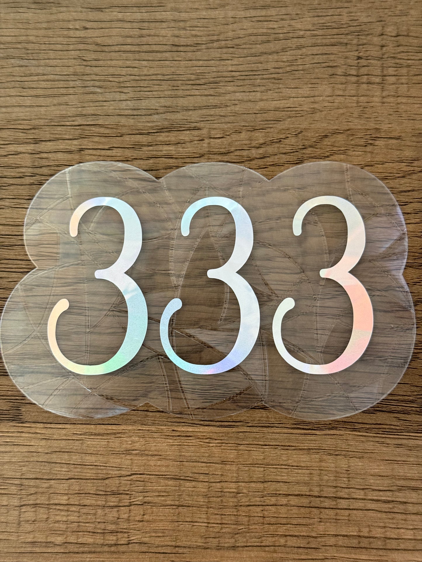 333 angel number rainbow window cling creating colorful rainbow light through a window