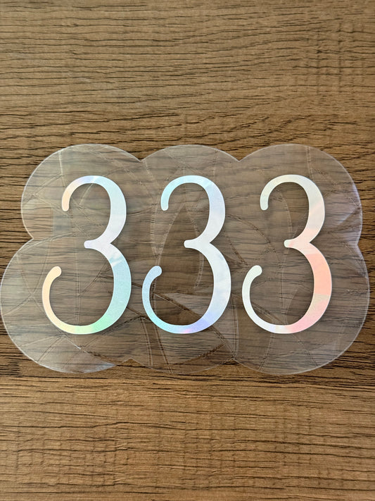 333 angel number rainbow window cling creating colorful rainbow light through a window
